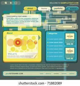 Web site design template, vector