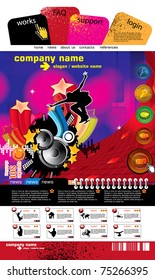 Web site design template, vector.
