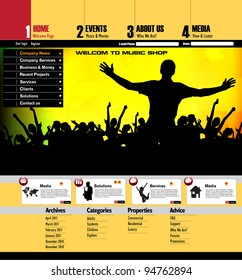 Web site design template, vector