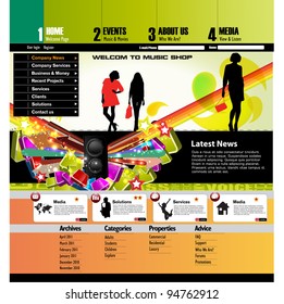 Web site design template, vector