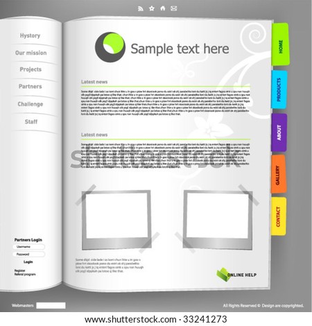 Web site design template, vector.