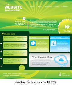 Web site design template.green colors
