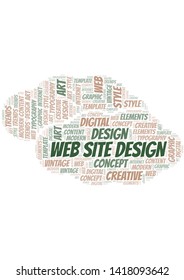 Web Site Design word cloud. Wordcloud made with text only.