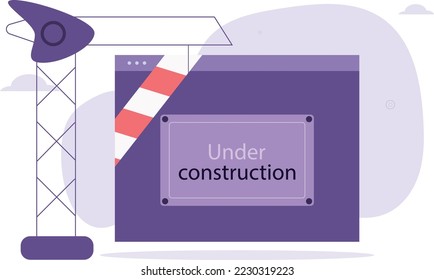 Website-Entwicklungs-Konzept.Crane als ein Symbol der Konstruktion.