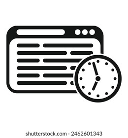 Web site duration work icon simple vector. Digital hour. Fixed length