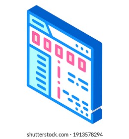 web site faq isometric icon vector. web site faq sign. isolated symbol illustration