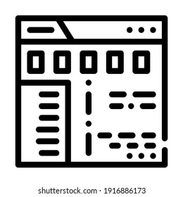 Web-Site faq Linie Symbol Vektor. Fq-Zeichen der Website. isoliertes Kontursymbol