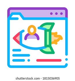 web site find fast job icon vector. web site find fast job sign. isolated contour symbol illustration