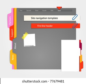 Web site gray template. Paper style