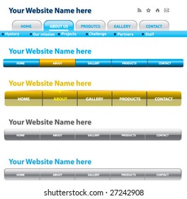 Web site header template, vector