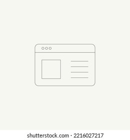 Web site Icon. Browser Icon. Outline web page symbol. Sign for mobile concept and web design.Tin line vector icon. Illustration