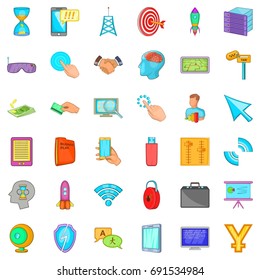 Web site icons set. Cartoon style of 36 web site vector icons for web isolated on white background