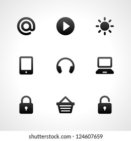 Web site icons set for landing page, infographics design, social media application and promotion banners vector illustration