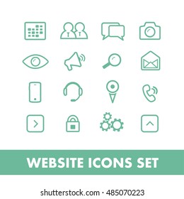 Web site icons set. Media, information and communication web elements.