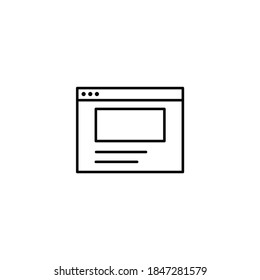Web site, interface simple thin line icon vector illustration