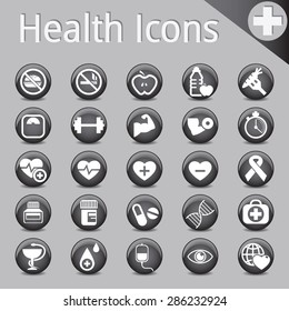 Web Site and Internet Icons Black medicine fitness health