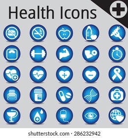 Web Site and Internet Icons Blue medicine fitness health