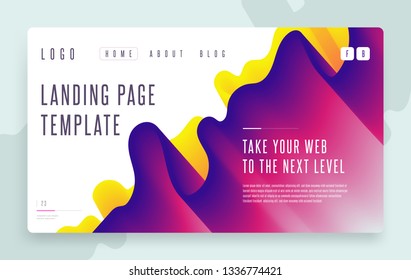 Web site Landing page abstract colorful liquid flow shape background template. Gradient wave forms. EPS 10 vector illustration