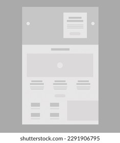 Web Site Landing Page Wireframe UX Vector Design