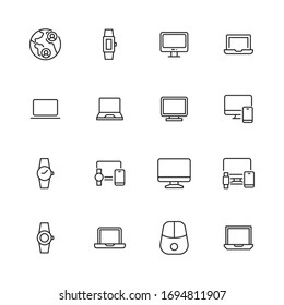web site line icons set. Stroke vector elements for trendy design. Simple pictograms for mobile concept and web apps. Vector line icons isolated on a white background. 