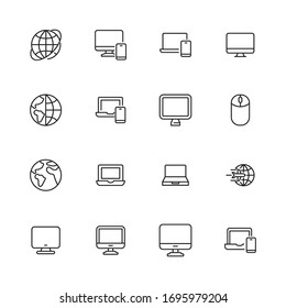 web site line icons set. Stroke vector elements for trendy design. Simple pictograms for mobile concept and web apps. Vector line icons isolated on a white background. 