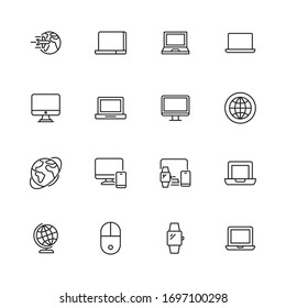 web site line icons set. Stroke vector elements for trendy design. Simple pictograms for mobile concept and web apps. Vector line icons isolated on a white background. 