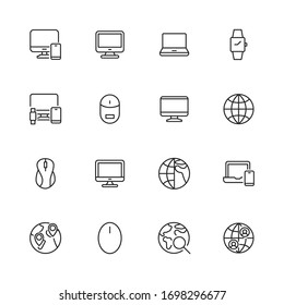 web site line icons set. Stroke vector elements for trendy design. Simple pictograms for mobile concept and web apps. Vector line icons isolated on a white background. 