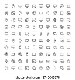 web site line icons set. Stroke vector elements for trendy design. Simple pictograms for mobile concept and web apps. Vector line icons isolated on a white background. 