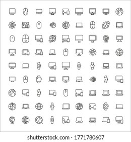 web site line icons set. Stroke vector elements for trendy design. Simple pictograms for mobile concept and web apps. Vector line icons isolated on a white background. 