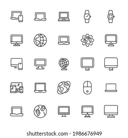 Web site line icons set. Stroke vector elements for trendy design. Simple pictograms for mobile concept and web apps. Vector line icons isolated on a white background.