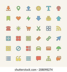 Web site line icons set  Vector design elements flat style for design. 