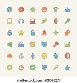 Web site line icons set  Vector design elements flat style for design. 