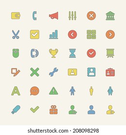 Web site line icons set  Vector design elements flat style for design. 