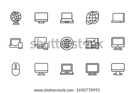 web site line icons set. Stroke vector elements for trendy design. Simple pictograms for mobile concept and web apps. Vector line icons isolated on a white background. 