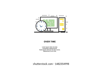 Web site linear art onboarding screen template. Office, document. Menu banners for website and mobile app development. Modern design flat illustration.