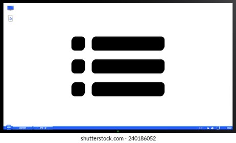 Web site menu icon on the screen monitor. Made vector illustration