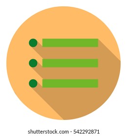 Web site menu long shadow flat icon.