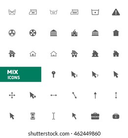Web site Mix vector icons set. vector illustration