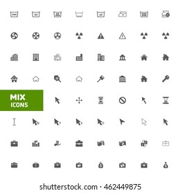 Web site Mix vector icons set. vector illustration