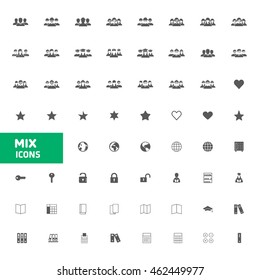 Web site Mix vector icons set. vector illustration