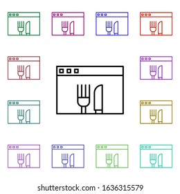 Web site multi color style icon. Simple thin line, outline vector of food and drink icons for ui and ux, website or mobile application