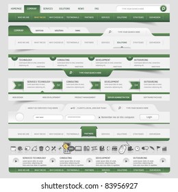 Elementos de navegação do site da Web