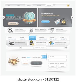 Web site navigation menu pack with icons set