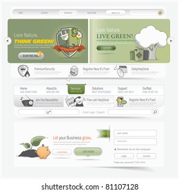 Web site navigation menu pack with icons set