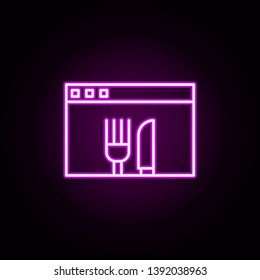 web site neon icon. Elements of food and drink set. Simple icon for websites, web design, mobile app, info graphics