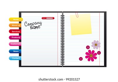web site notebook isolated over white background. vector
