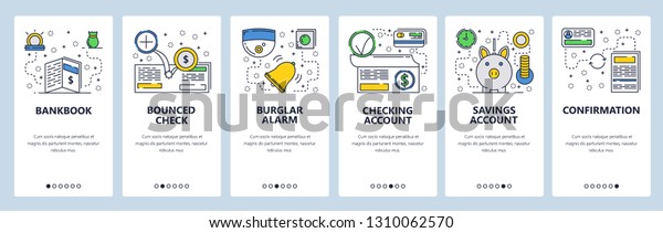 Web Site Onboarding Screens Online Banking Stock Image Download Now