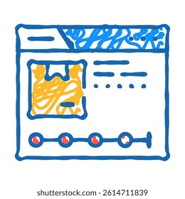 web site online tracking doodle icon sketch vector. web site online tracking sign. isolated symbol illustration