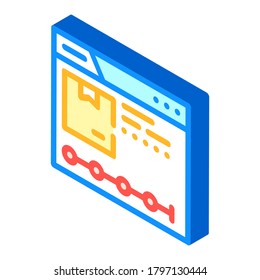 vectores de iconos isométricos de seguimiento en línea del sitio web. signo de seguimiento en línea del sitio web. ilustración de símbolo aislado