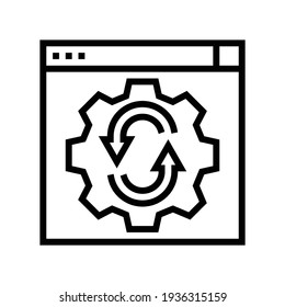 web site optimize line icon vector. web site optimize sign. isolated contour symbol black illustration